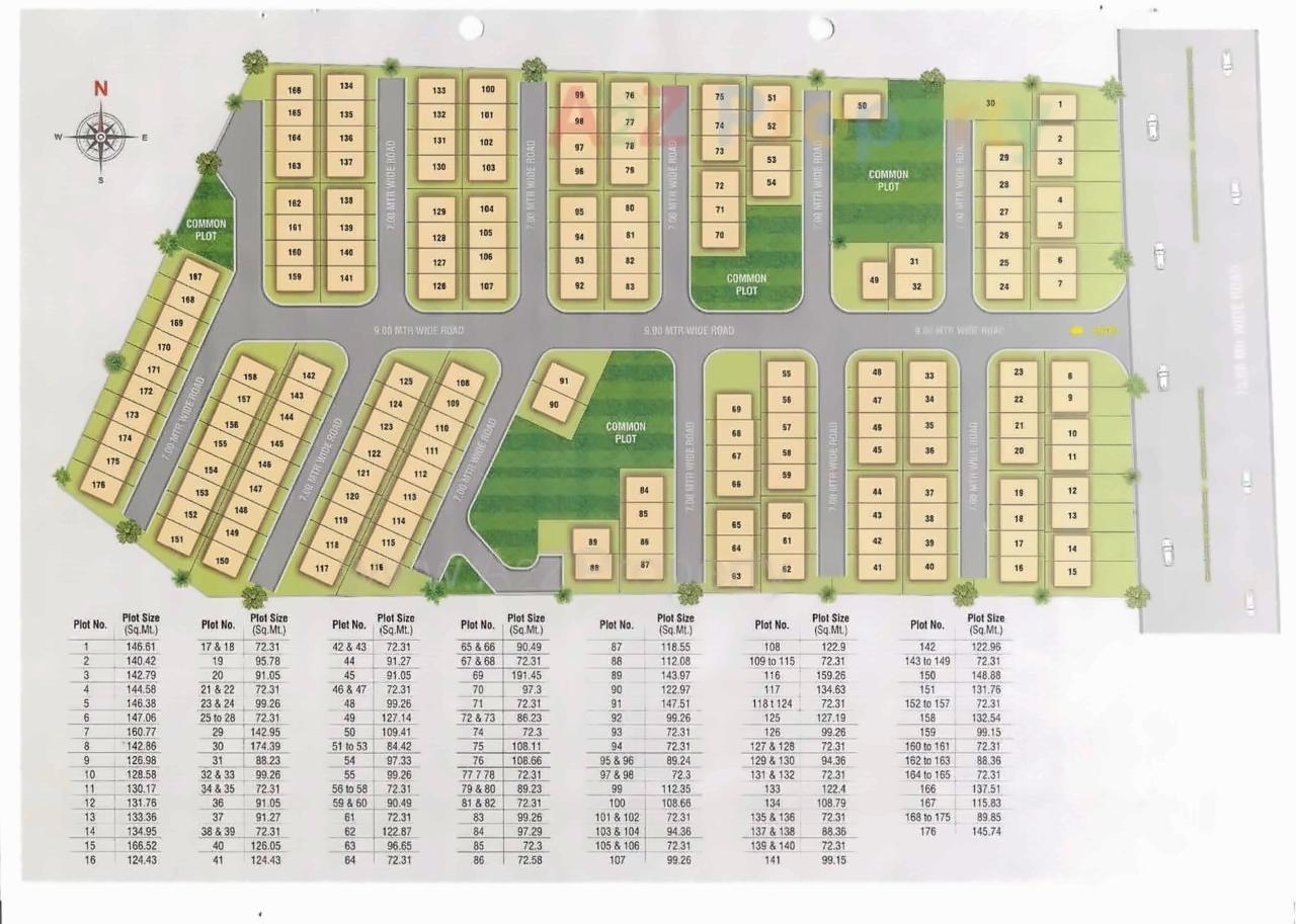 Layout of real estate project Prime City located at Vadodara, Vadodara, Gujarat