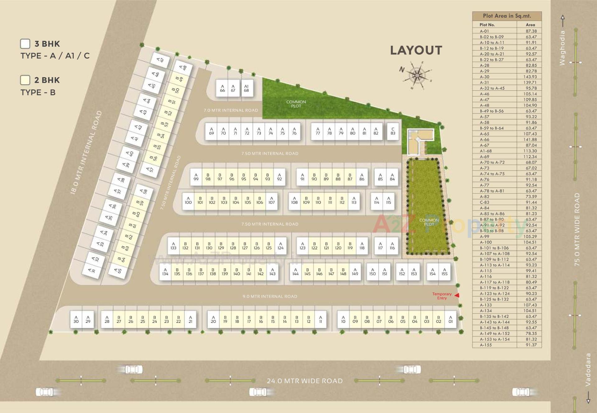 Layout of real estate project Prime Kutir located at Pavlepur, Vadodara, Gujarat