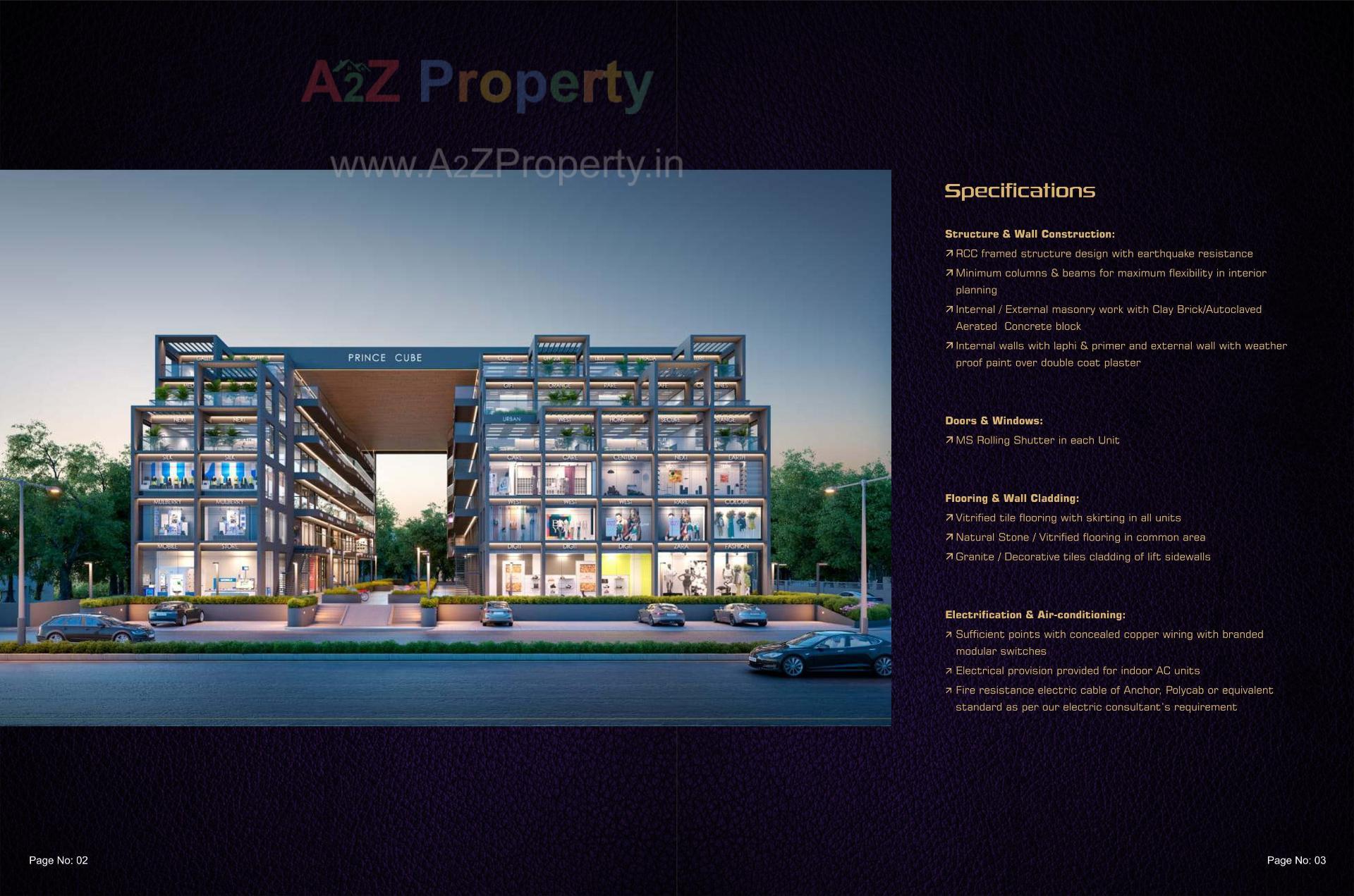 3D Elevation of real estate project Prince Cube located at Gotri, Vadodara, Gujarat