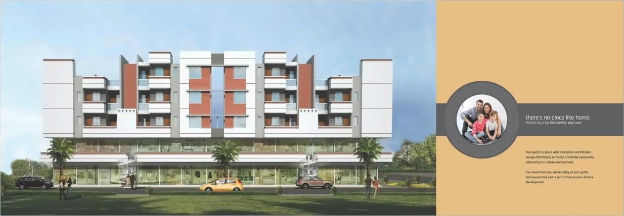 3D Elevation of real estate project Purv Gold located at Sevasi, Vadodara, Gujarat