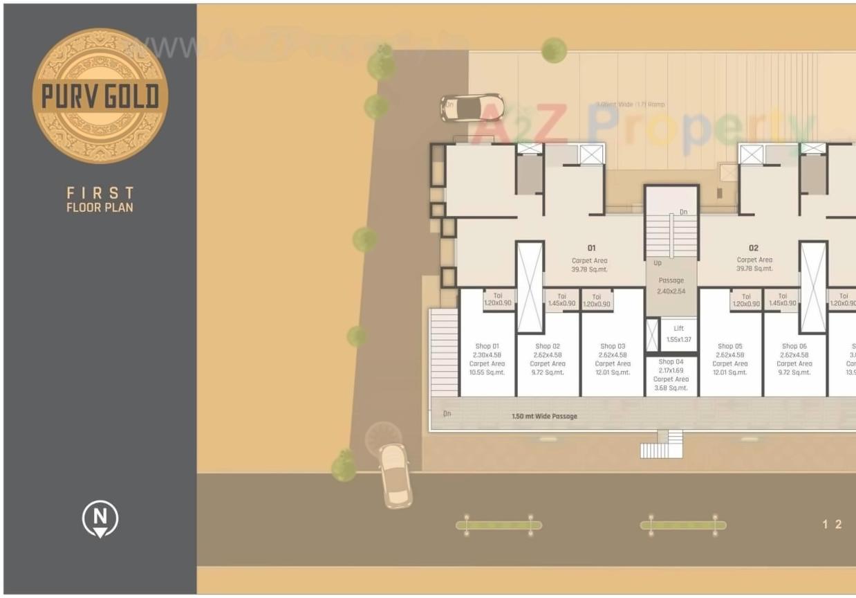 Layout of real estate project Purv Gold located at Sevasi, Vadodara, Gujarat