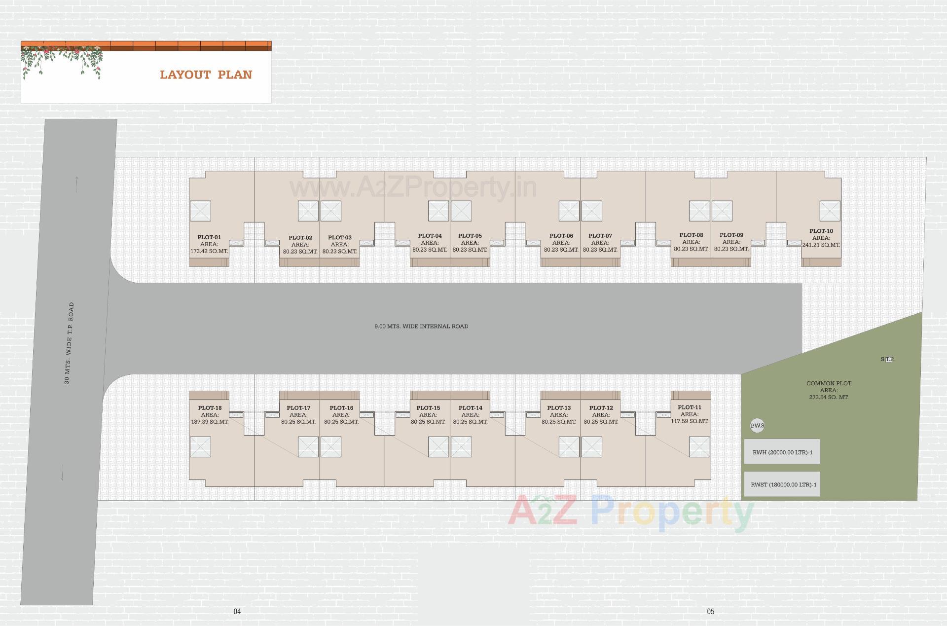Layout of real estate project Purv Harmony located at Gorva, Vadodara, Gujarat
