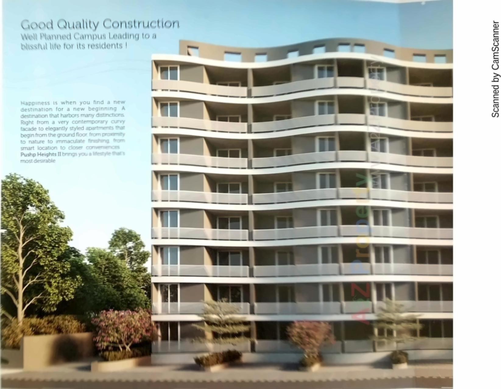 3D Elevation of real estate project Pushp Heights Ii located at Vadodara, Vadodara, Gujarat