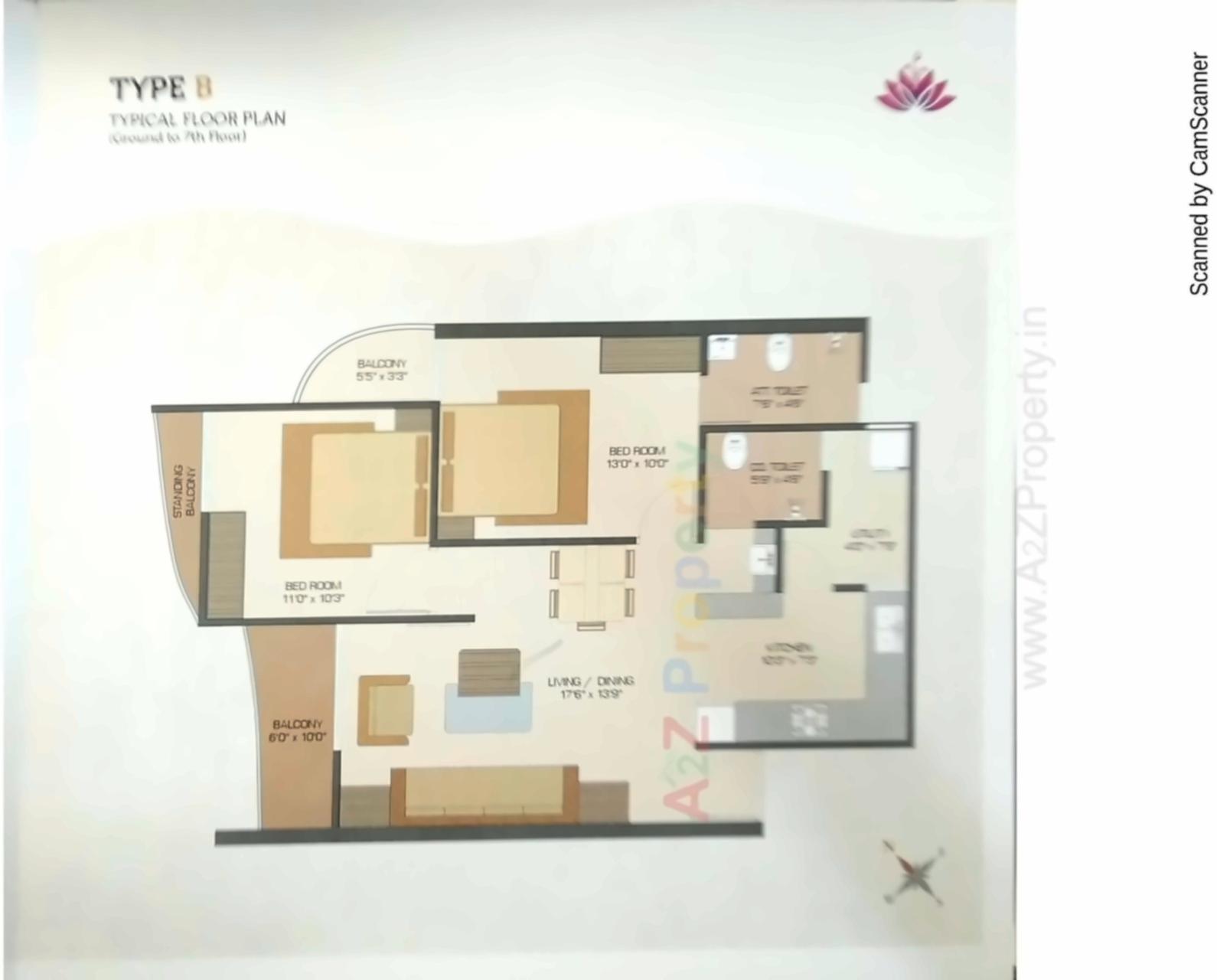 Layout of real estate project Pushp Heights Ii located at Vadodara, Vadodara, Gujarat