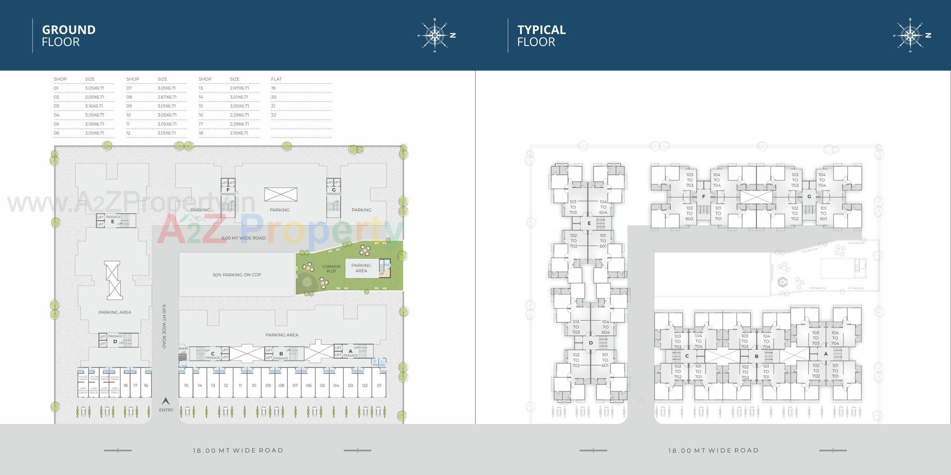 Layout of real estate project Pushpak Skyline located at Tarsali, Vadodara, Gujarat