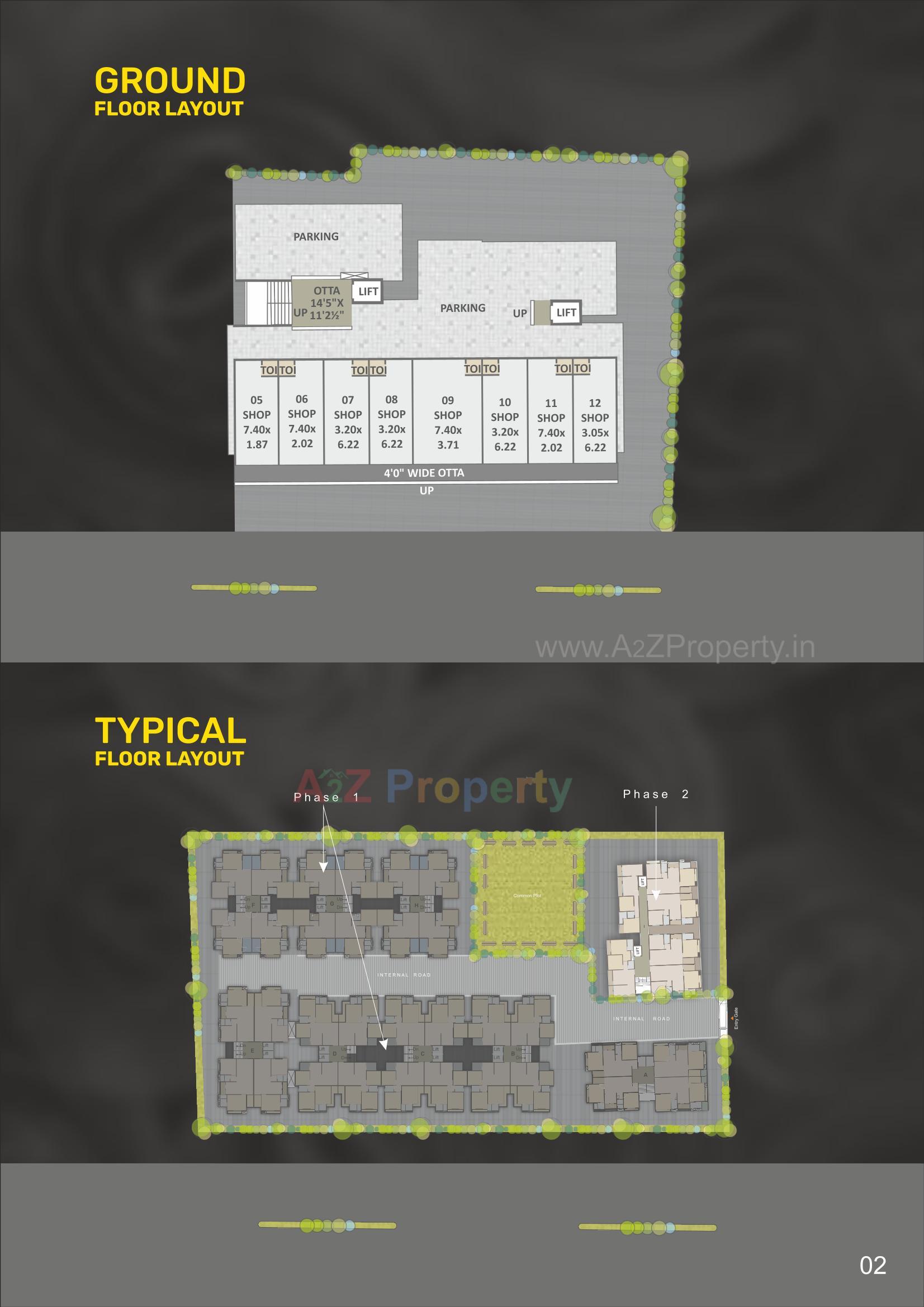 Layout of real estate project Pushpam Heights located at Tarsali, Vadodara, Gujarat