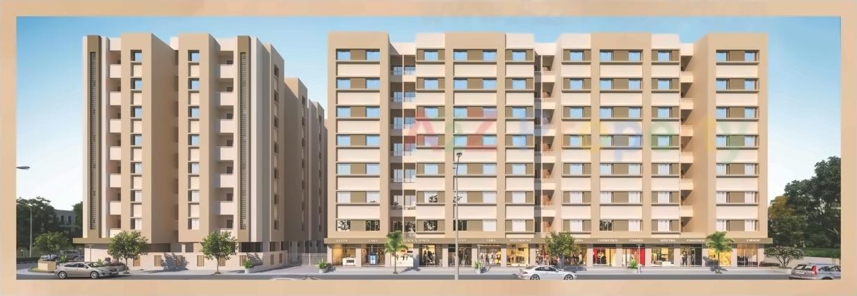 3D Elevation of real estate project Pushpam Heights located at Tarsali, Vadodara, Gujarat