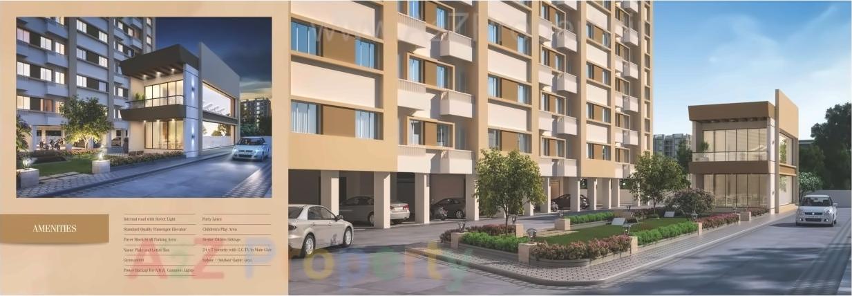 3D Elevation of real estate project Pushpam Heights located at Tarsali, Vadodara, Gujarat