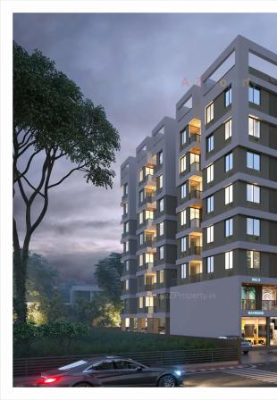 Elevation of real estate project Pushpam Resicom located at Tarsali, Vadodara, Gujarat