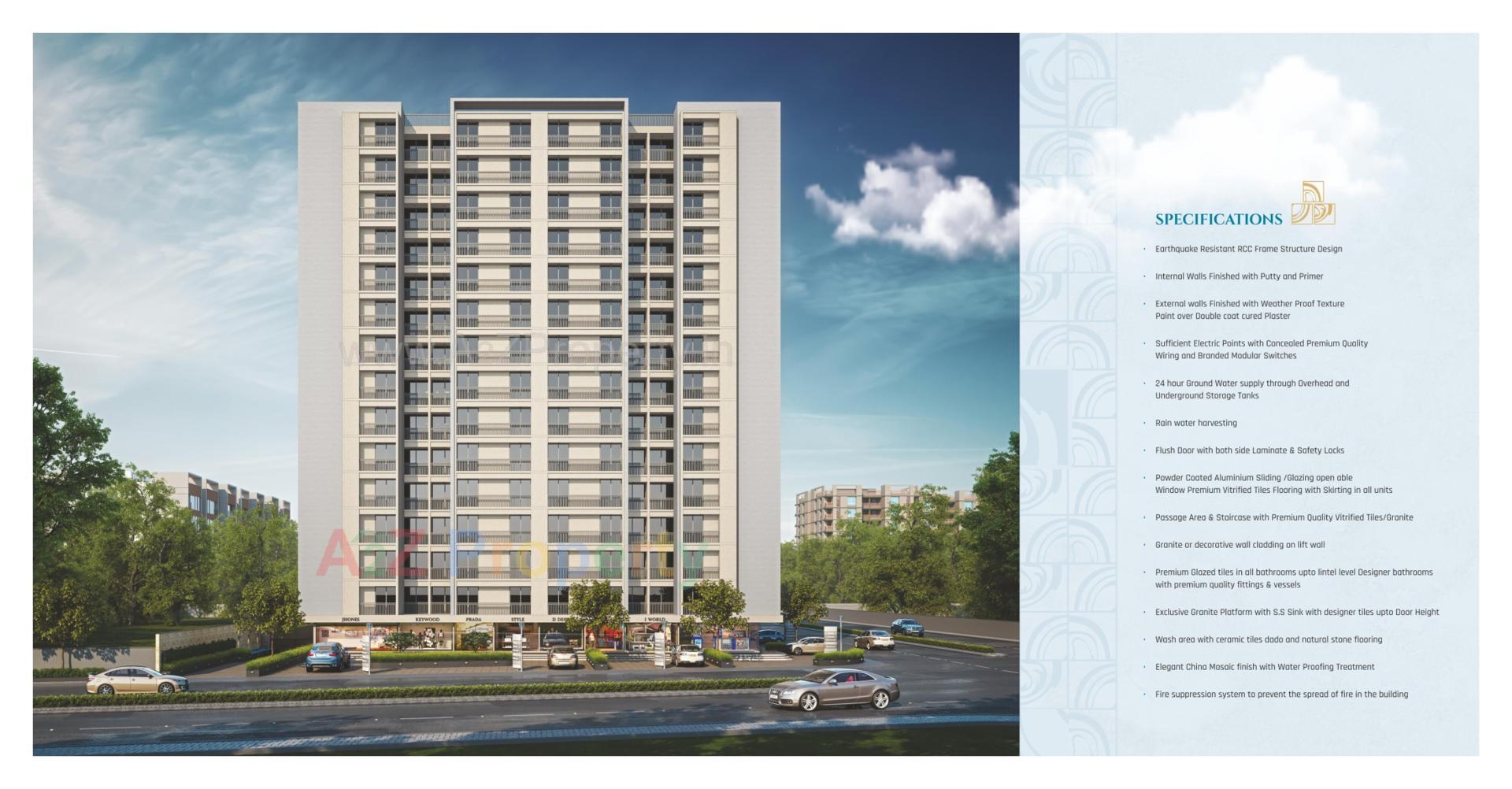 3D Elevation of real estate project Raama Skyz located at Vemali, Vadodara, Gujarat