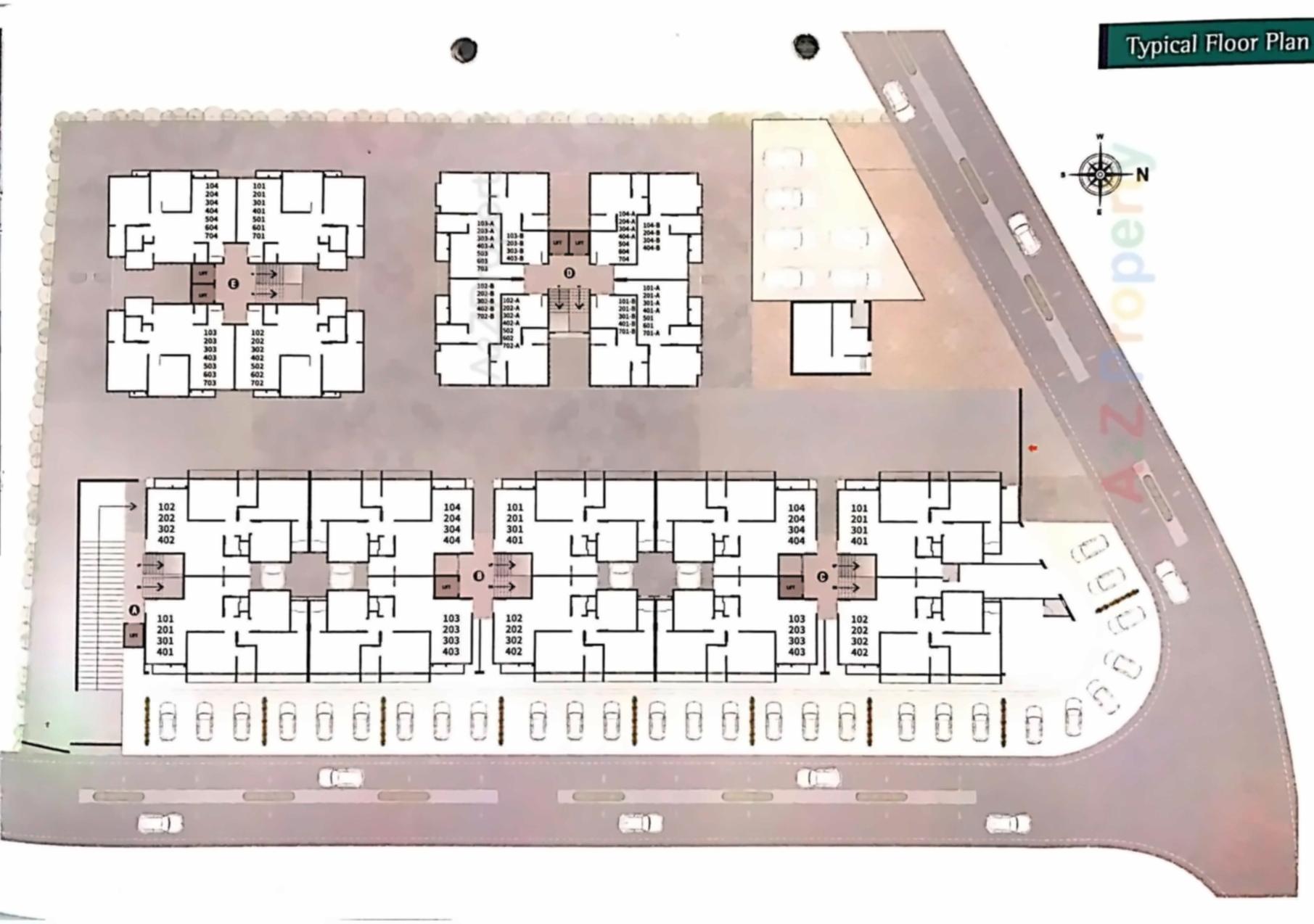 Layout of real estate project Radhe Ratnam located at Vadodara, Vadodara, Gujarat