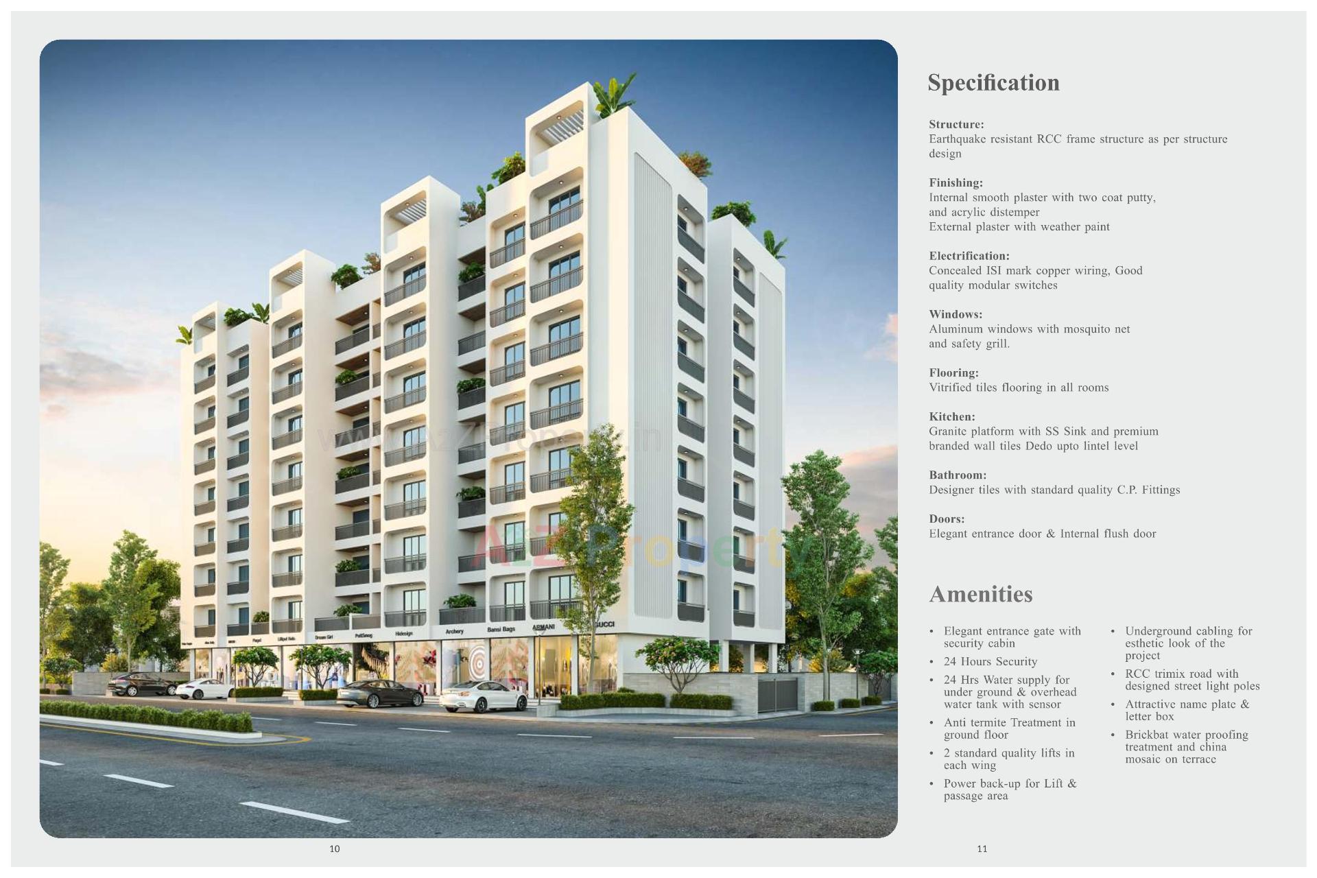 3D Elevation of real estate project Radhe Shyam Resi Com located at Makarpura, Vadodara, Gujarat