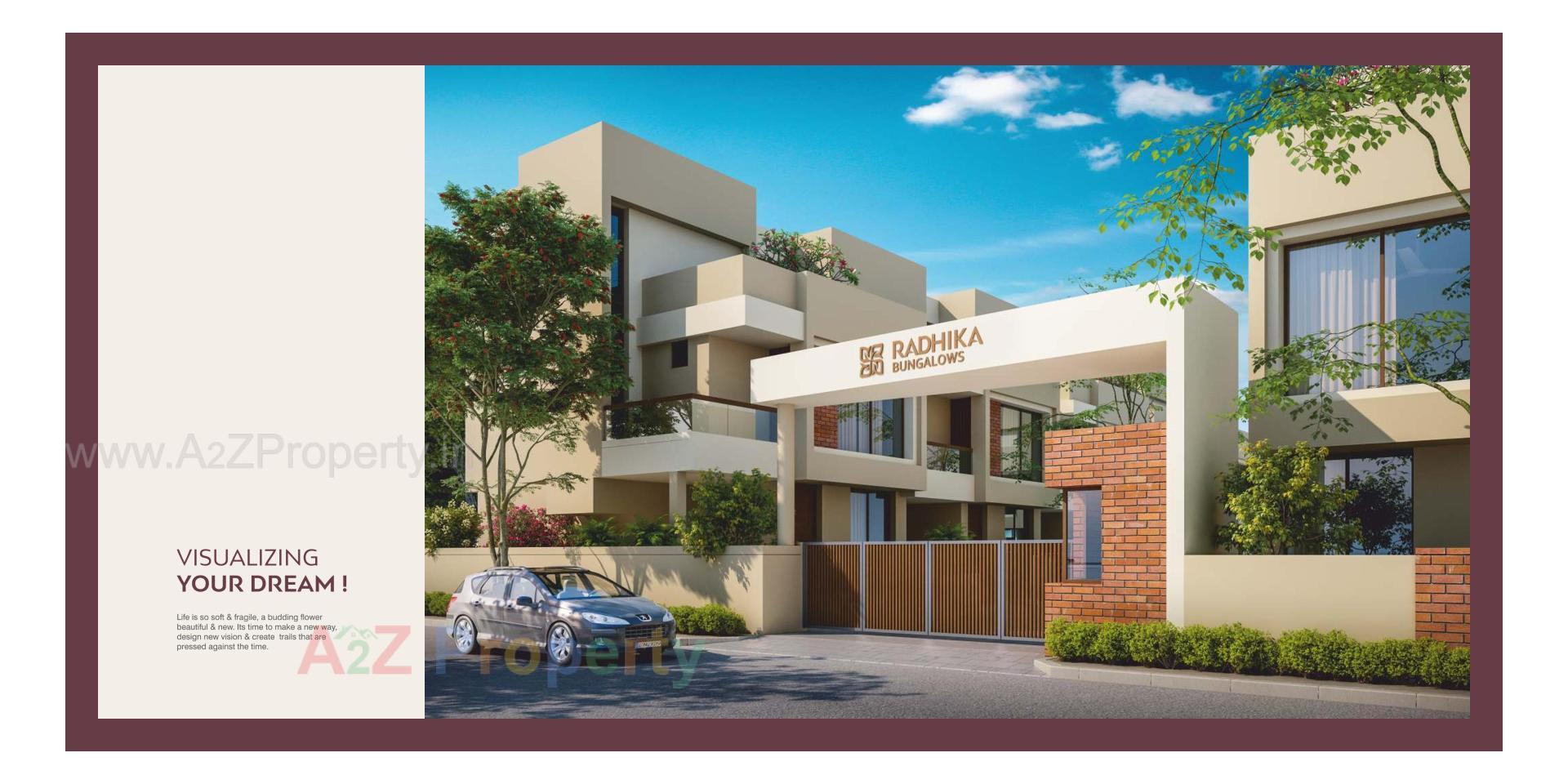 3D Elevation of real estate project Radhika Bunglows located at Bapod, Vadodara, Gujarat