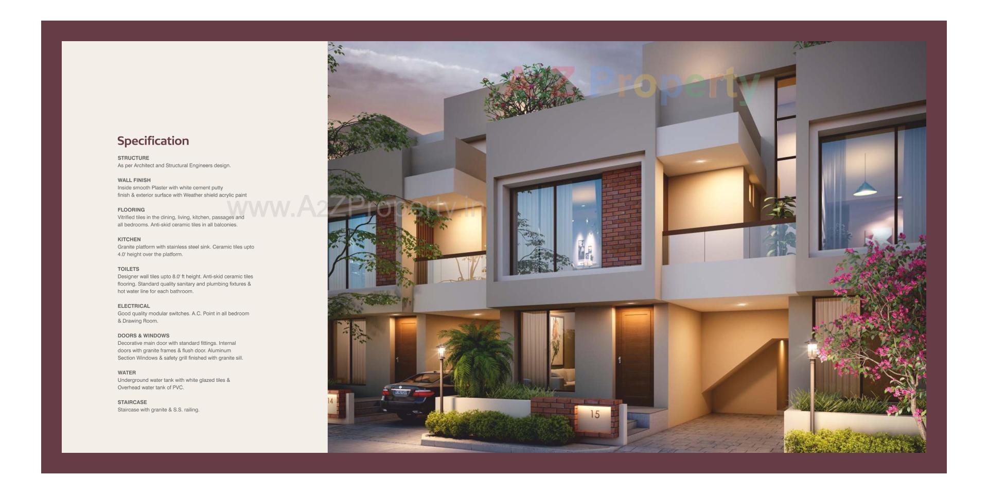3D Elevation of real estate project Radhika Bunglows located at Bapod, Vadodara, Gujarat