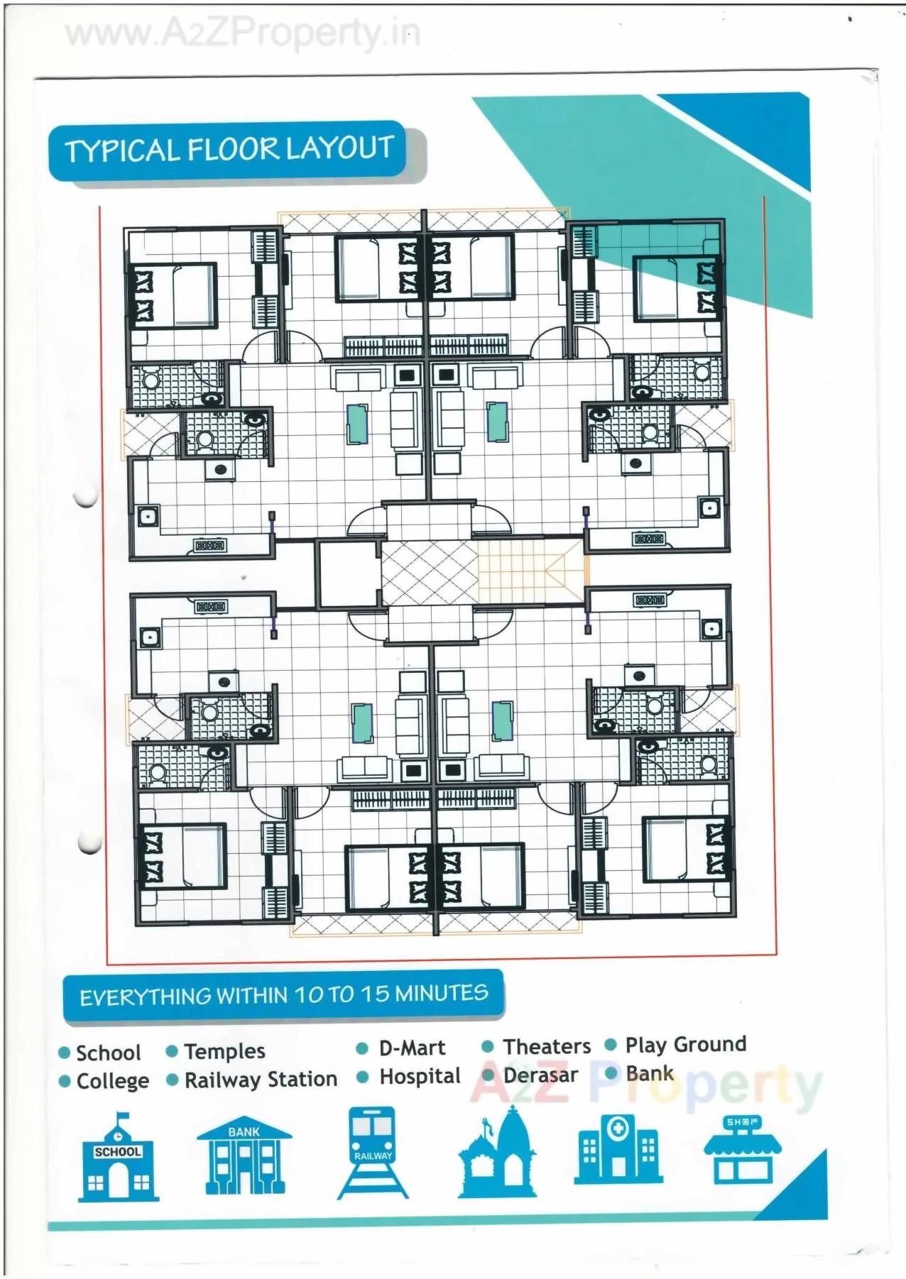 Layout of real estate project Raj Residency located at Kasba, Vadodara, Gujarat