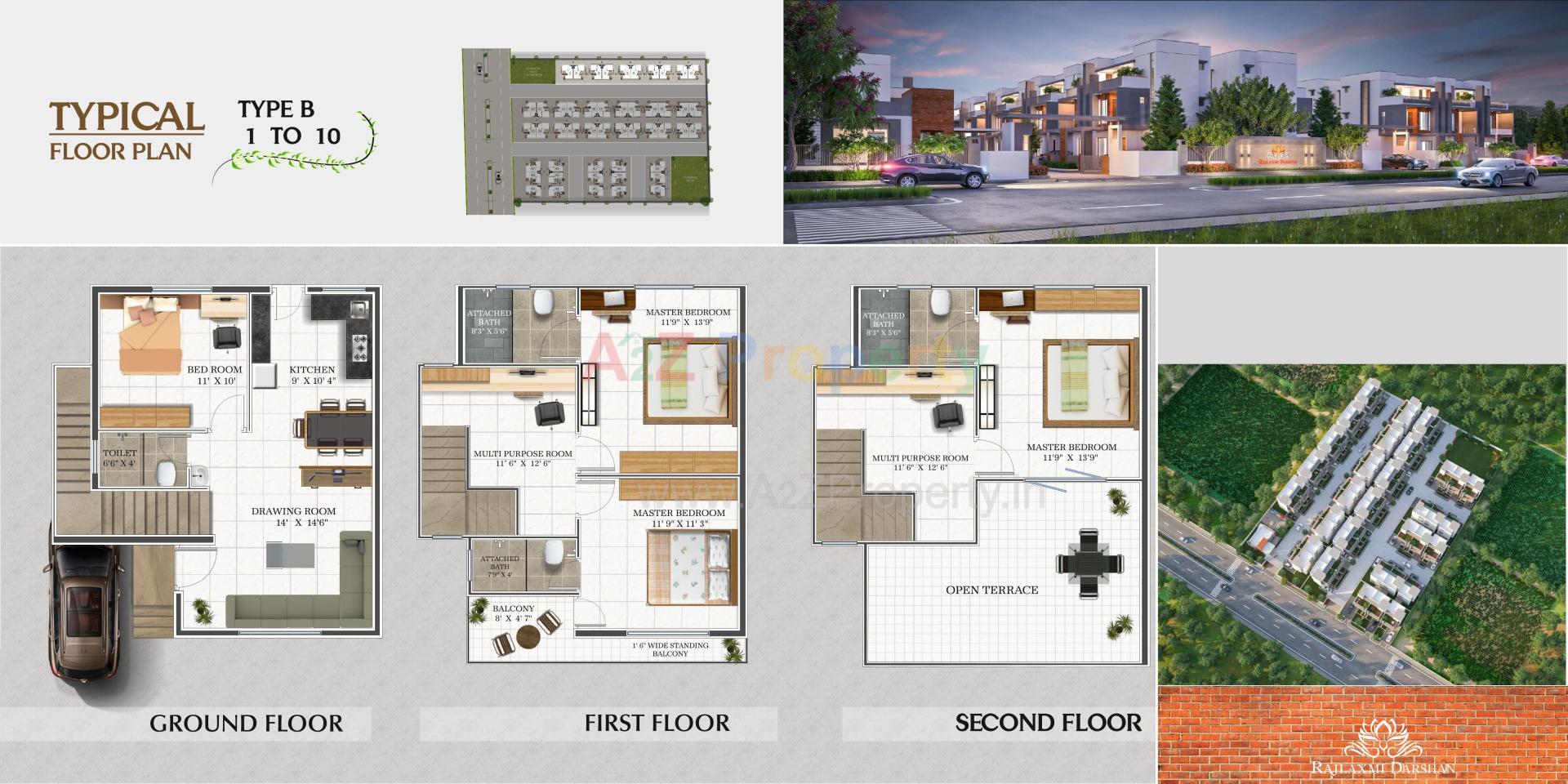 Layout of real estate project Rajlaxmi Darshan located at Ankhol, Vadodara, Gujarat