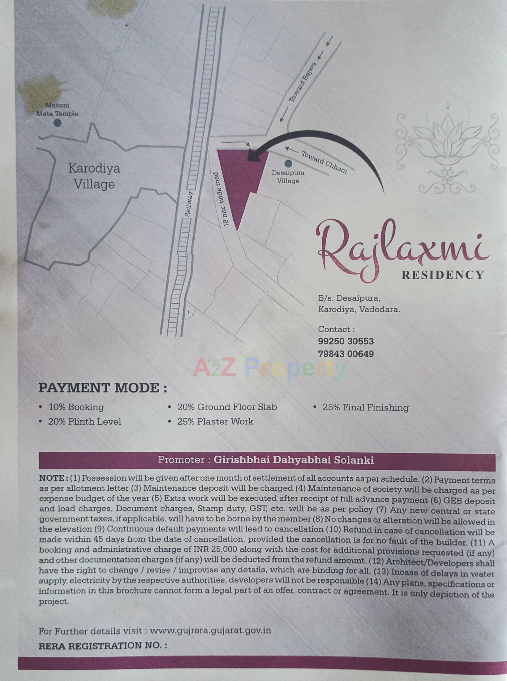  of real estate project Rajlaxmi Residency located at Karodiya, Vadodara, Gujarat