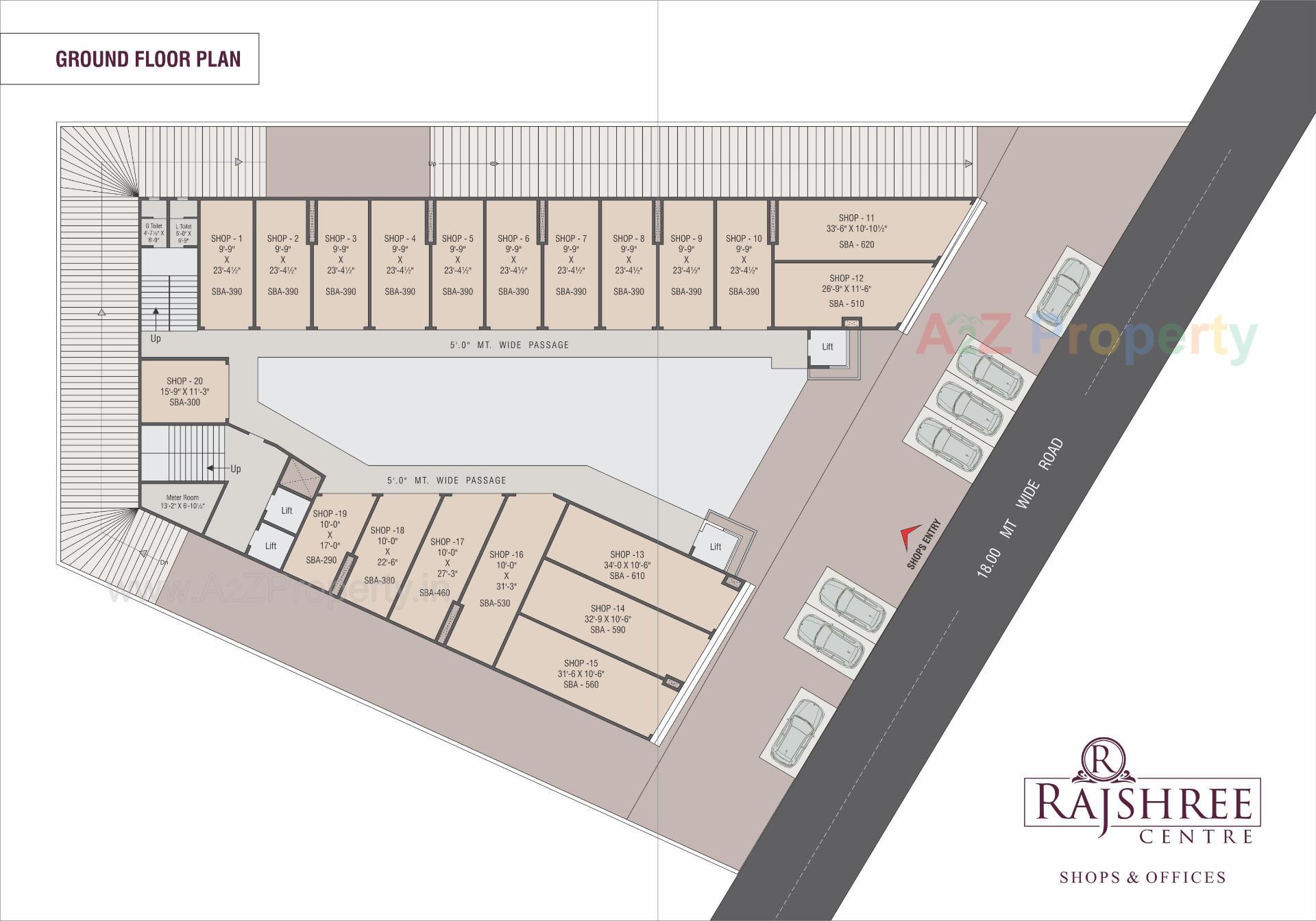 Layout of real estate project Rajshree Centre located at Kasba, Vadodara, Gujarat