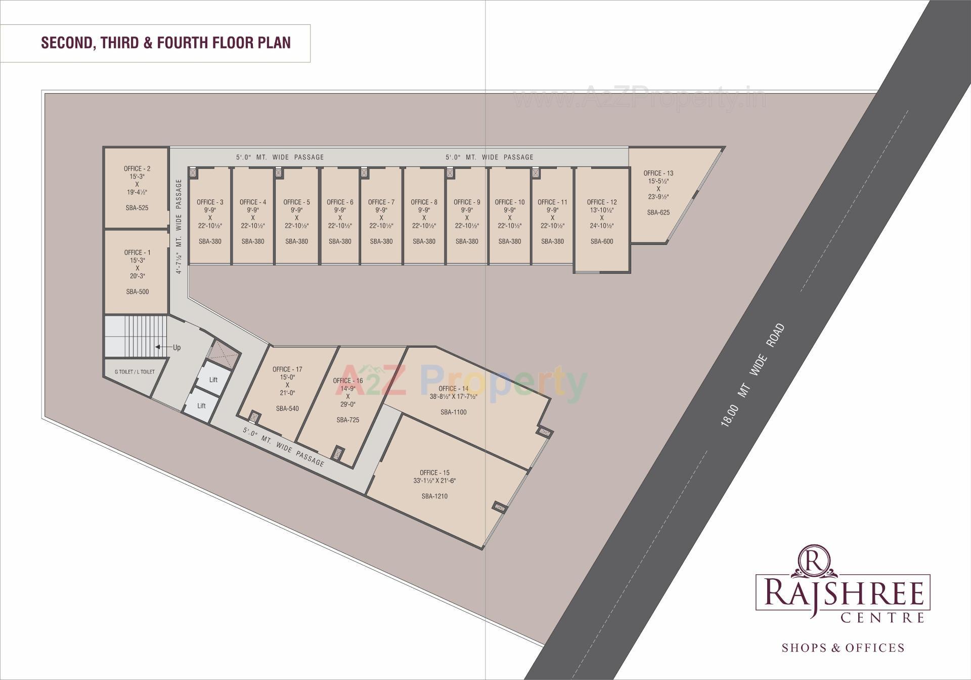 Layout of real estate project Rajshree Centre located at Kasba, Vadodara, Gujarat