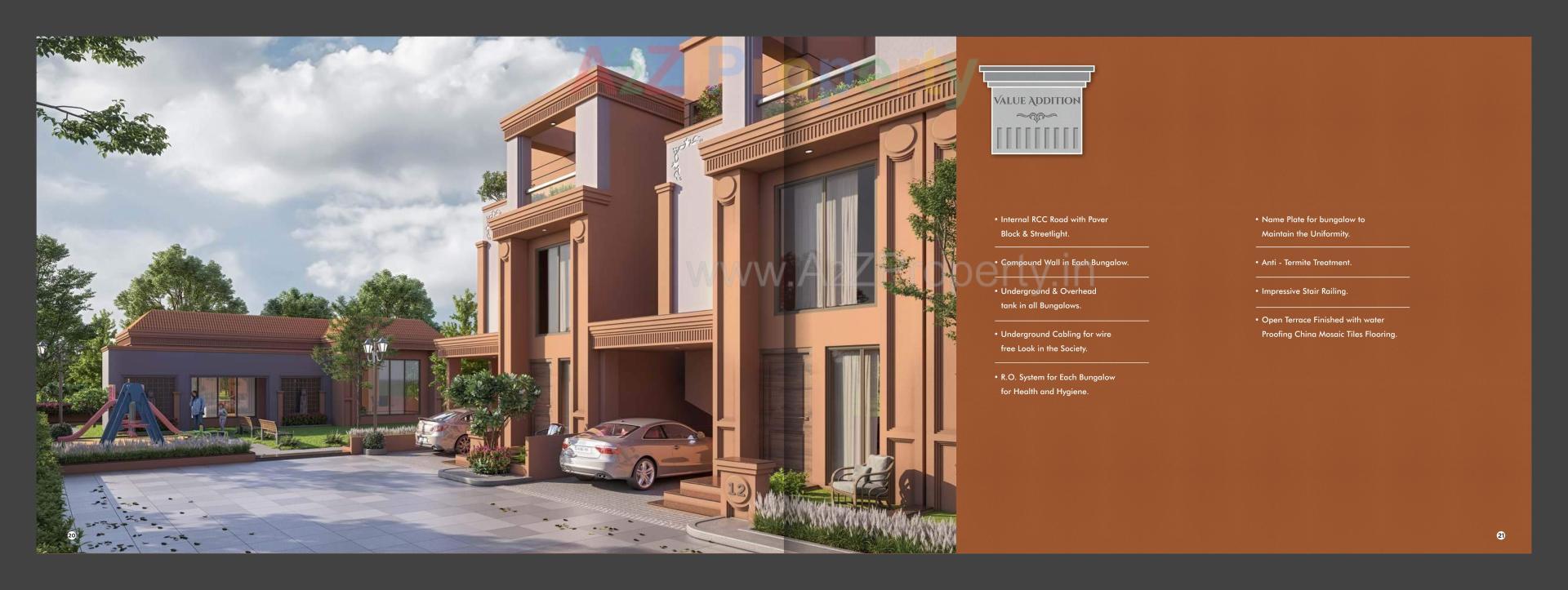 3D Elevation of real estate project Rama Bungalows located at Karodiya, Vadodara, Gujarat