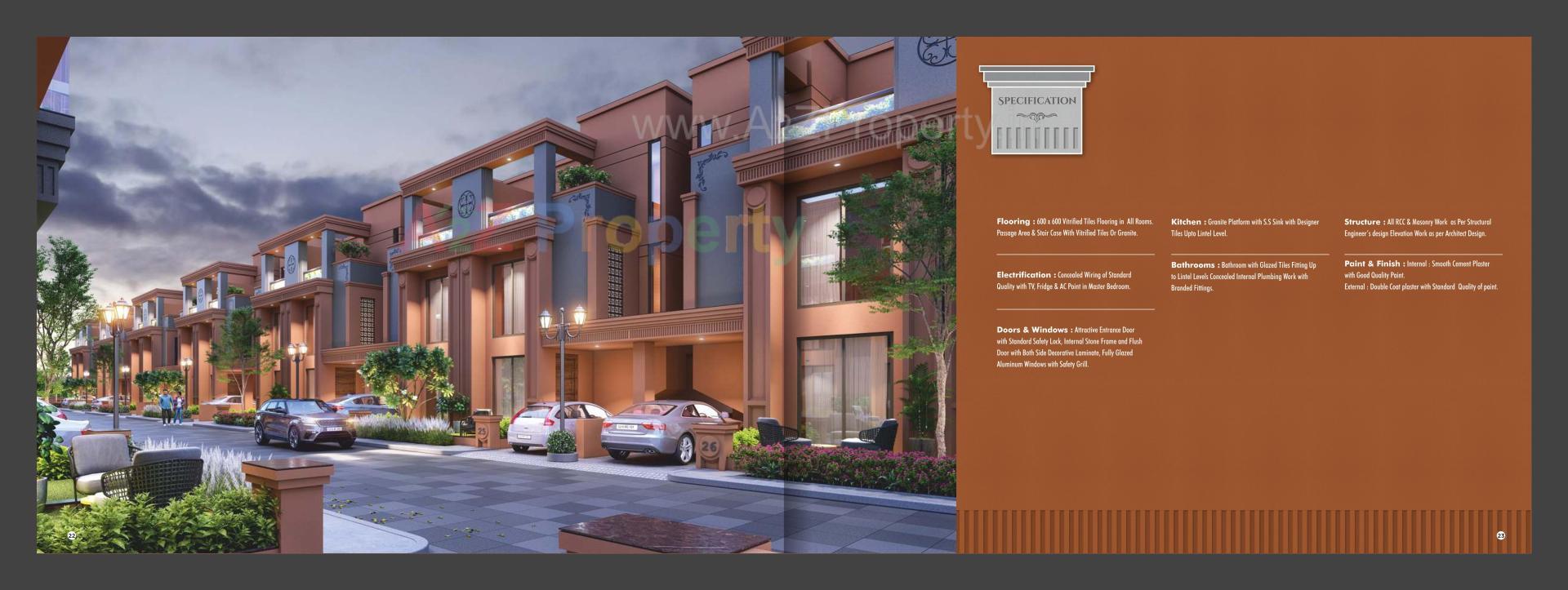 3D Elevation of real estate project Rama Bungalows located at Karodiya, Vadodara, Gujarat
