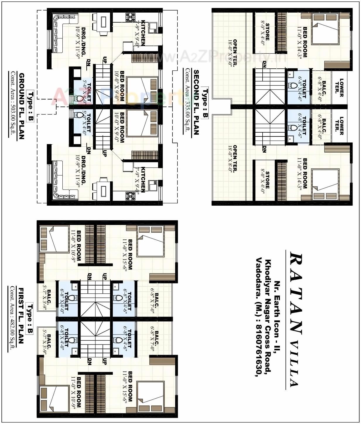 Layout of real estate project Ratan Villa located at Savad, Vadodara, Gujarat