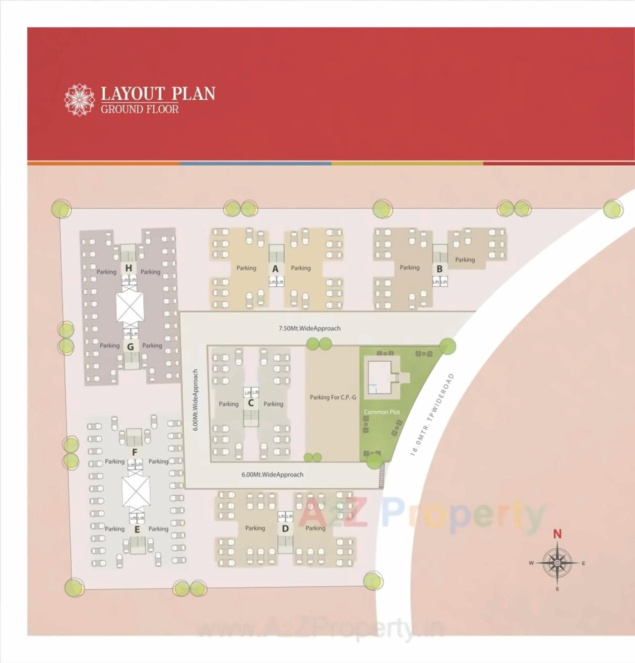 Layout of real estate project Ratnam Aura located at Harni, Vadodara, Gujarat