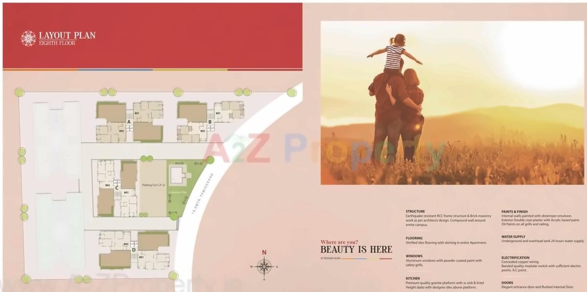 Layout of real estate project Ratnam Aura located at Harni, Vadodara, Gujarat