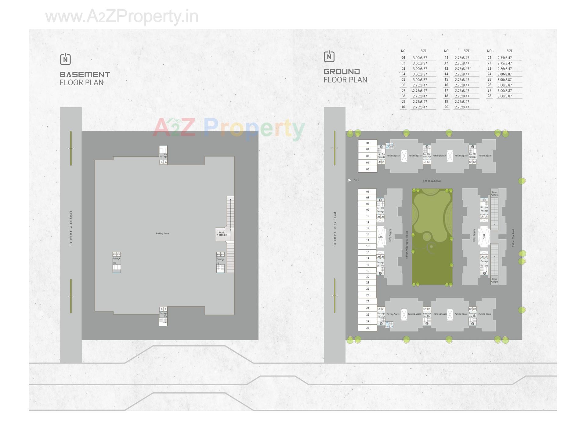 Layout of real estate project Ratnam Greenfield located at Tarsali, Vadodara, Gujarat