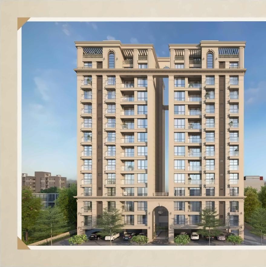 3D Elevation of real estate project Red Coral Hamptons located at Gotri, Vadodara, Gujarat