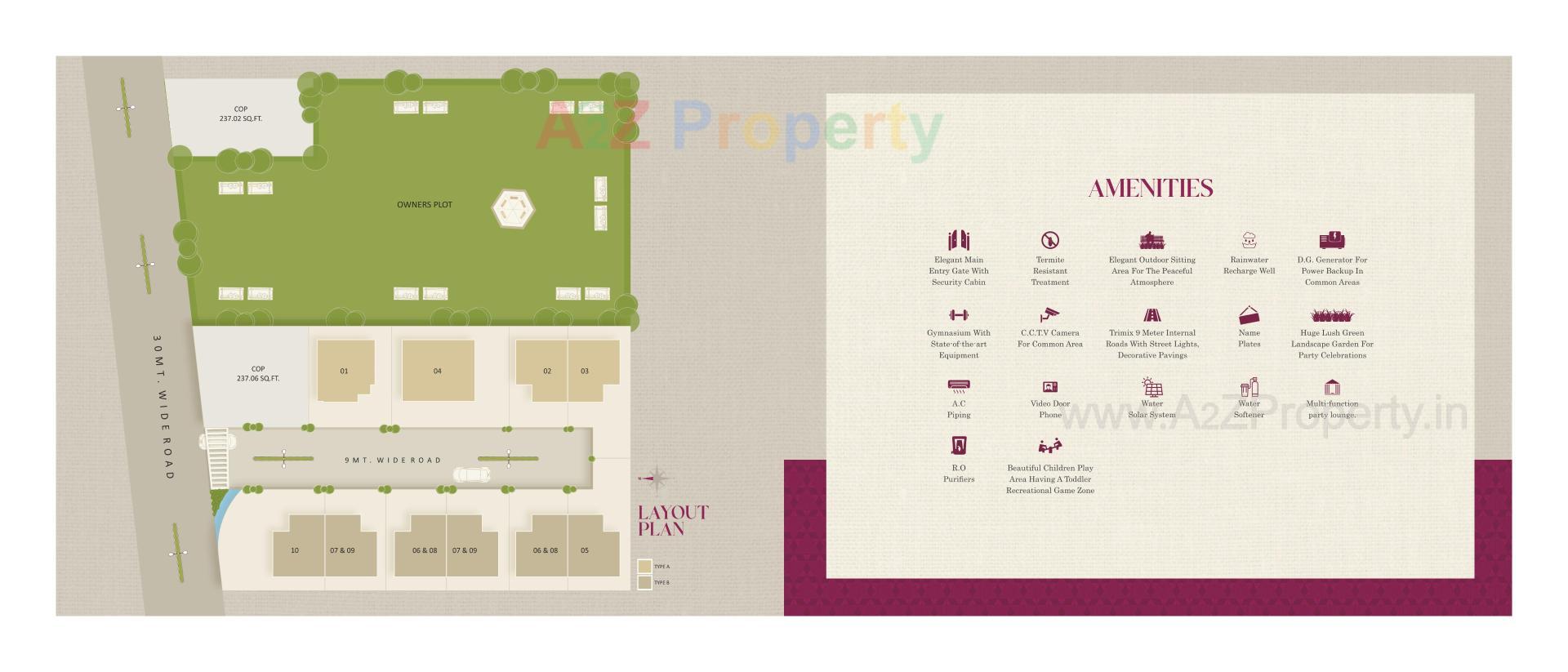 Layout of real estate project Redcoral Villa located at Chhani, Vadodara, Gujarat