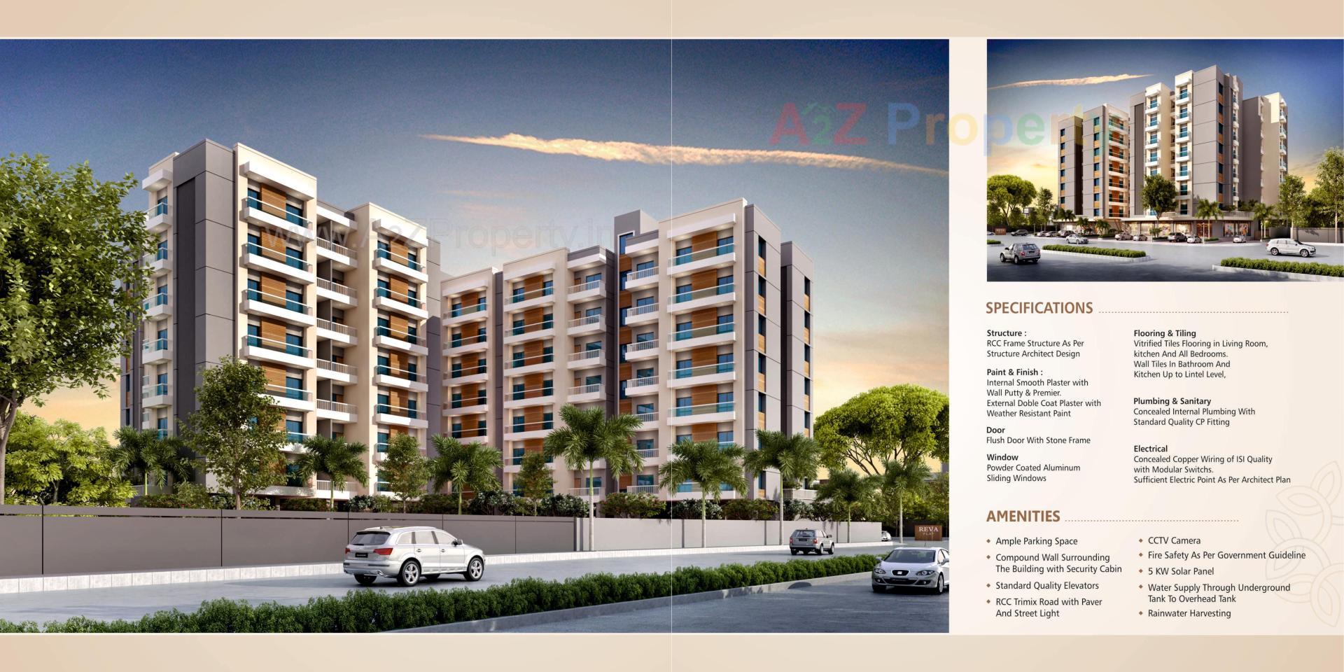 3D Elevation of real estate project Reva Flats located at Ankhol, Vadodara, Gujarat