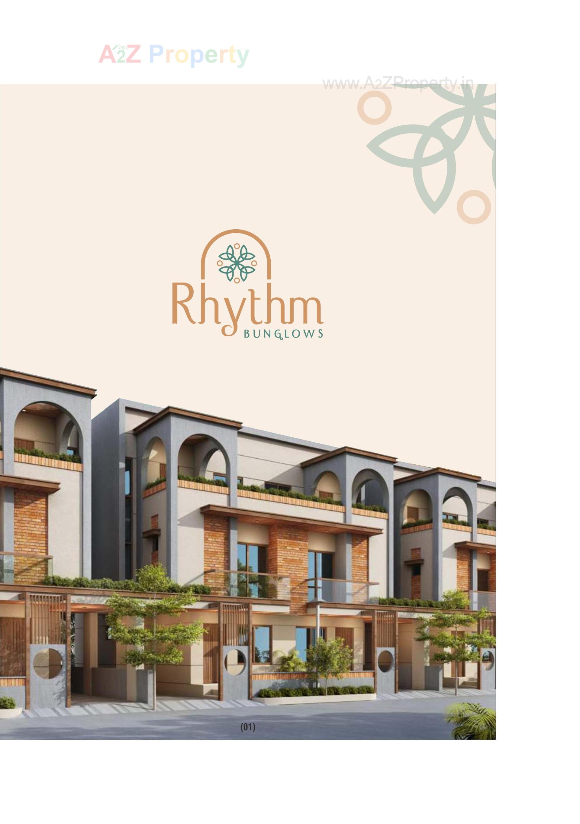 3D Elevation of real estate project Rhythm Bunglows located at Tarsali, Vadodara, Gujarat