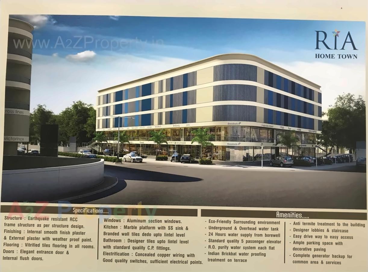 3D Elevation of real estate project Ria Home Town located at Tarsali, Vadodara, Gujarat