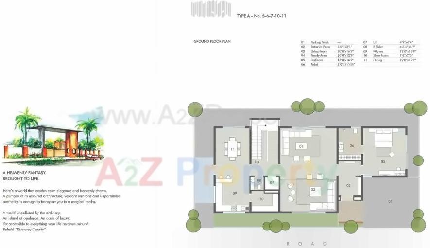 Layout of real estate project Riverway County located at Sevasi, Vadodara, Gujarat