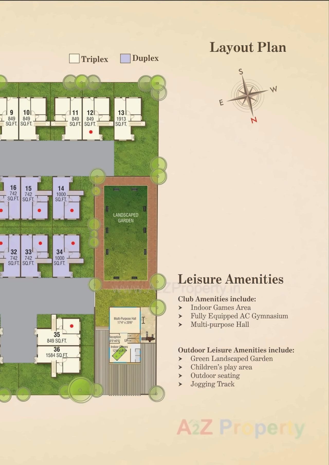 Layout of real estate project Rosedale Meadows located at Sevasi, Vadodara, Gujarat