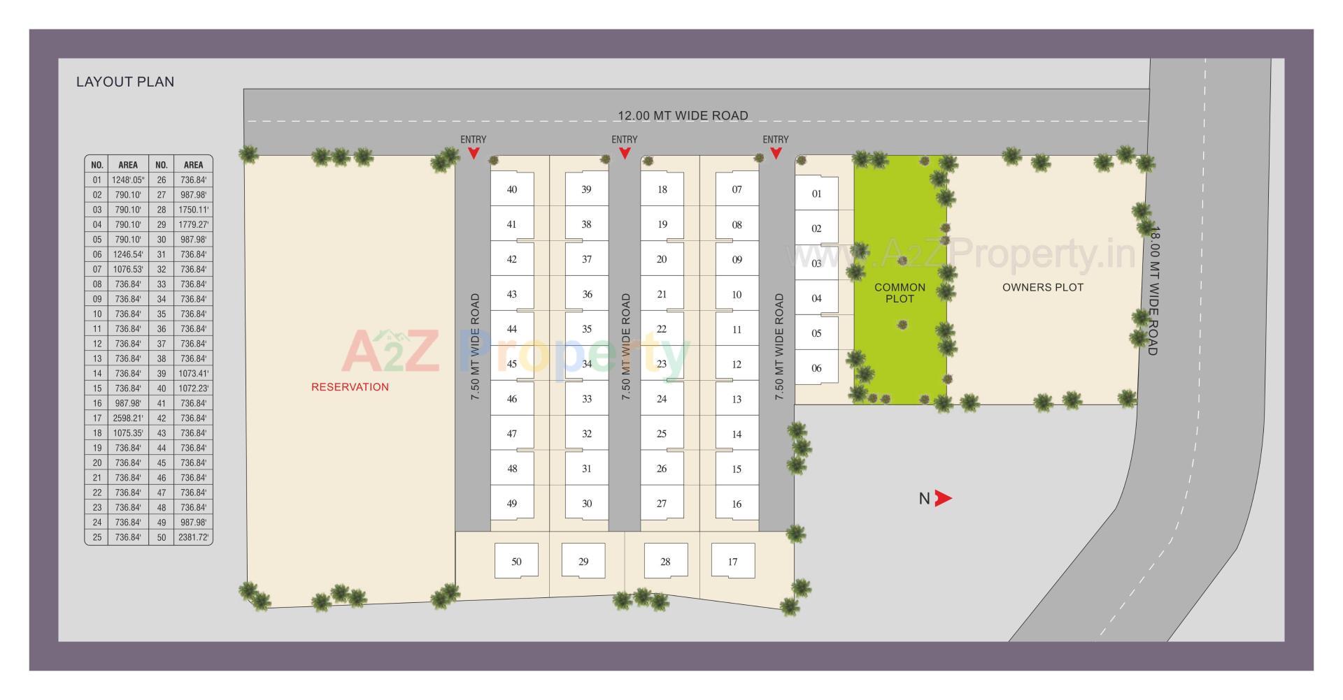 Layout of real estate project Royal Bungalows located at Vora-gamdi, Vadodara, Gujarat