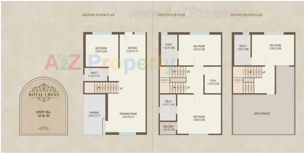 Layout of real estate project Royal Crest located at Bill, Vadodara, Gujarat