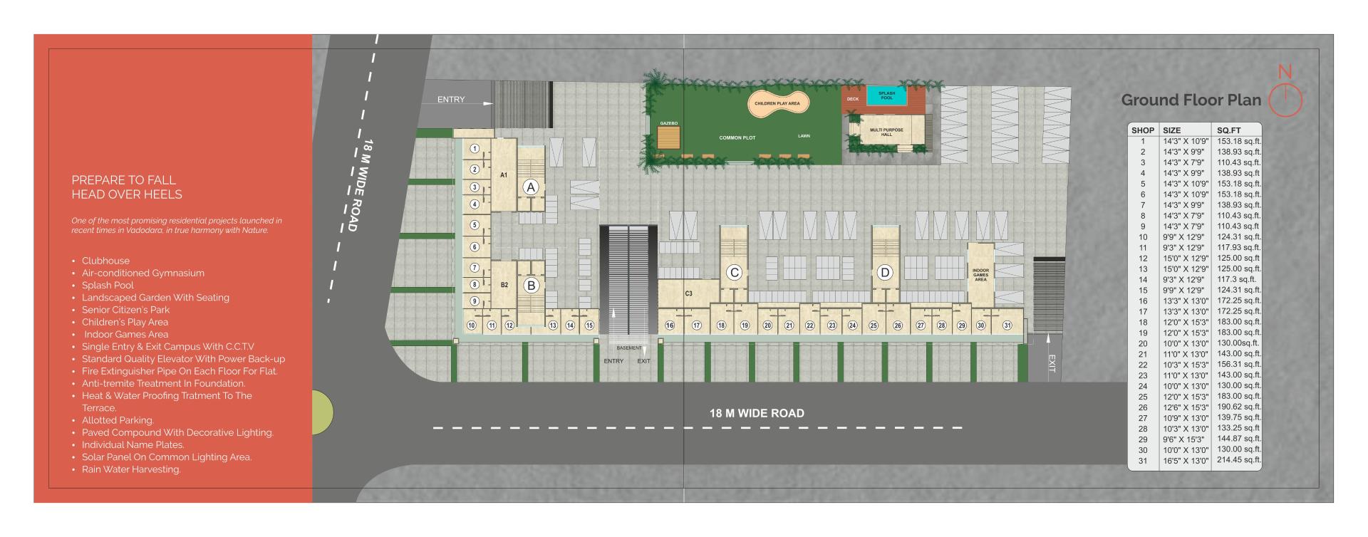 Layout of real estate project Rudra Enclave located at Channi, Vadodara, Gujarat