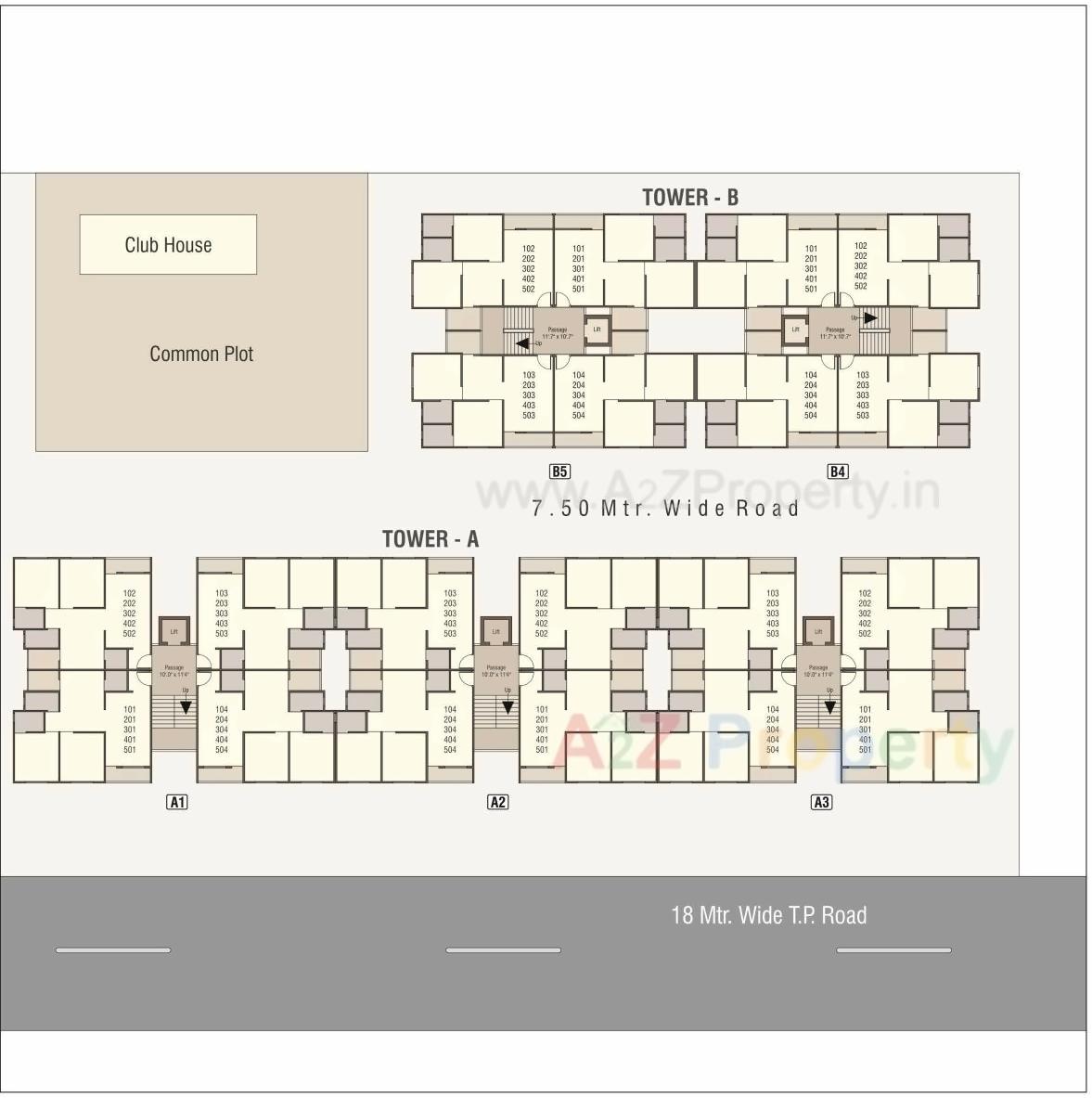 Layout of real estate project Rudraksh Elegance located at Bapod, Vadodara, Gujarat