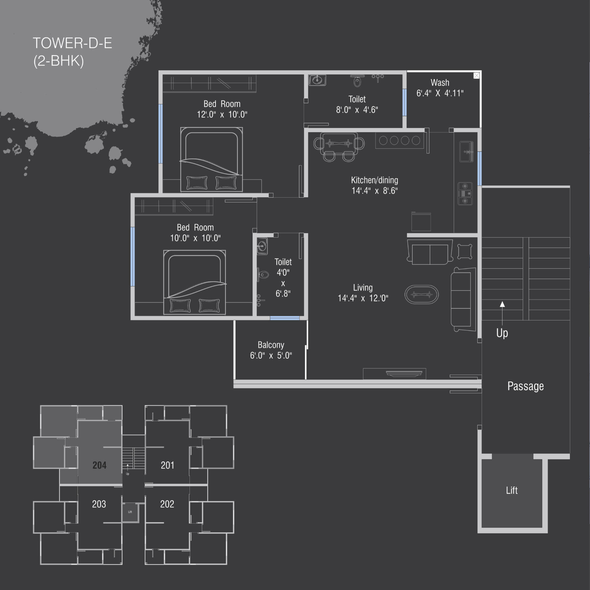 2bhk_floor_plan of real estate project Rudraksh Heaven located at Chhani, Vadodara, Gujarat