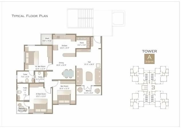 Layout of real estate project Rudraksh Rivera located at Vadodara, Vadodara, Gujarat