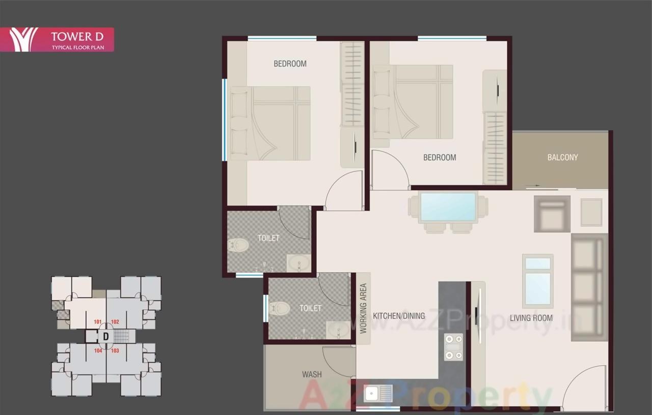 Layout of real estate project Rushabh Attic located at Tandalaja, Vadodara, Gujarat