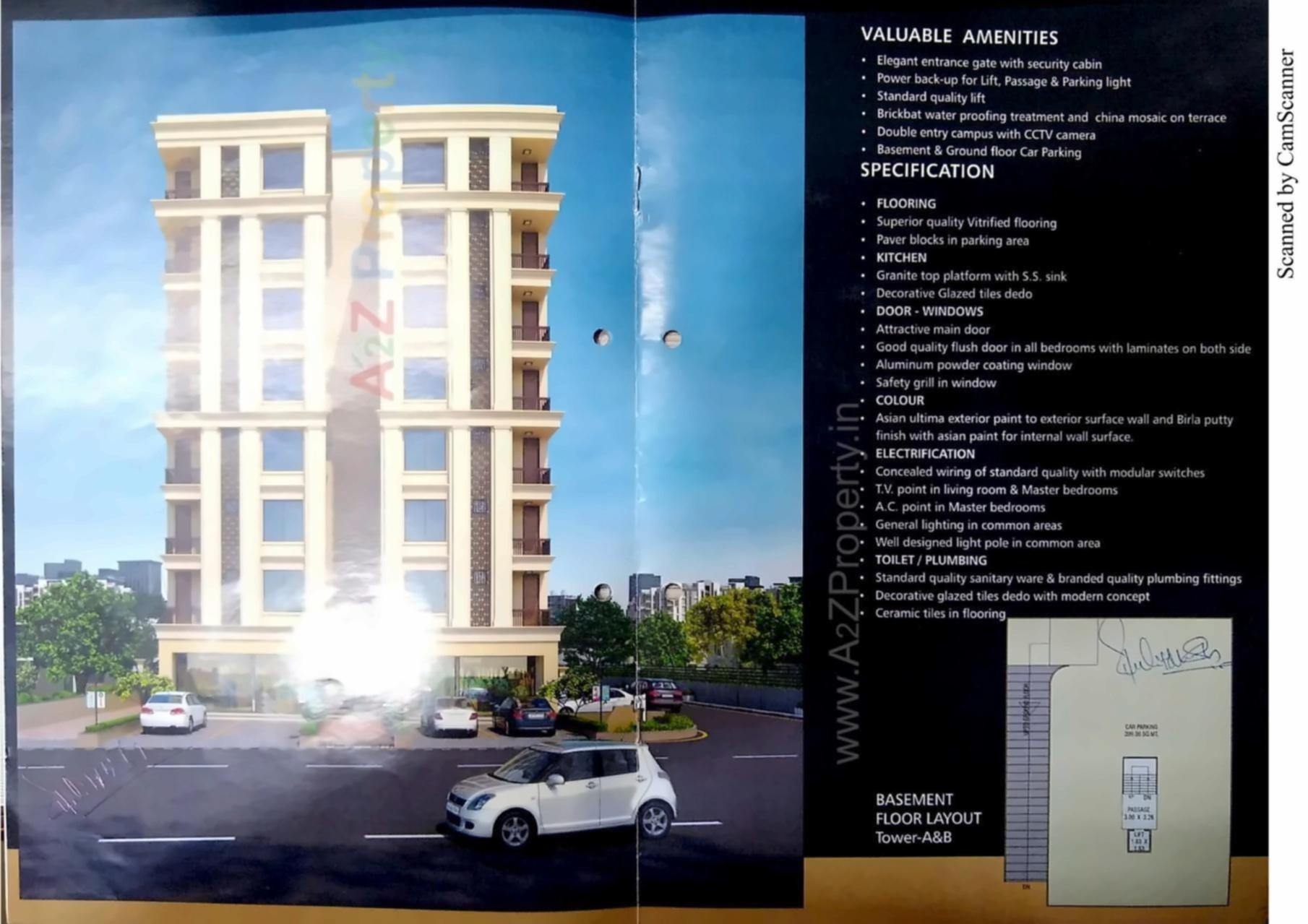 3D Elevation of real estate project Saakar Bellezza located at Sevasi, Vadodara, Gujarat