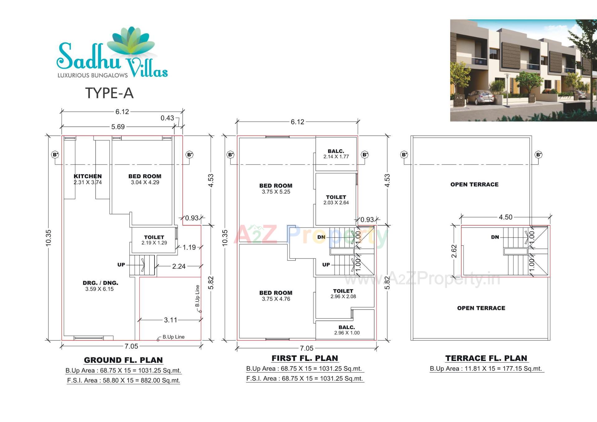 Layout of real estate project Sadhu Villas located at Vadodara, Vadodara, Gujarat