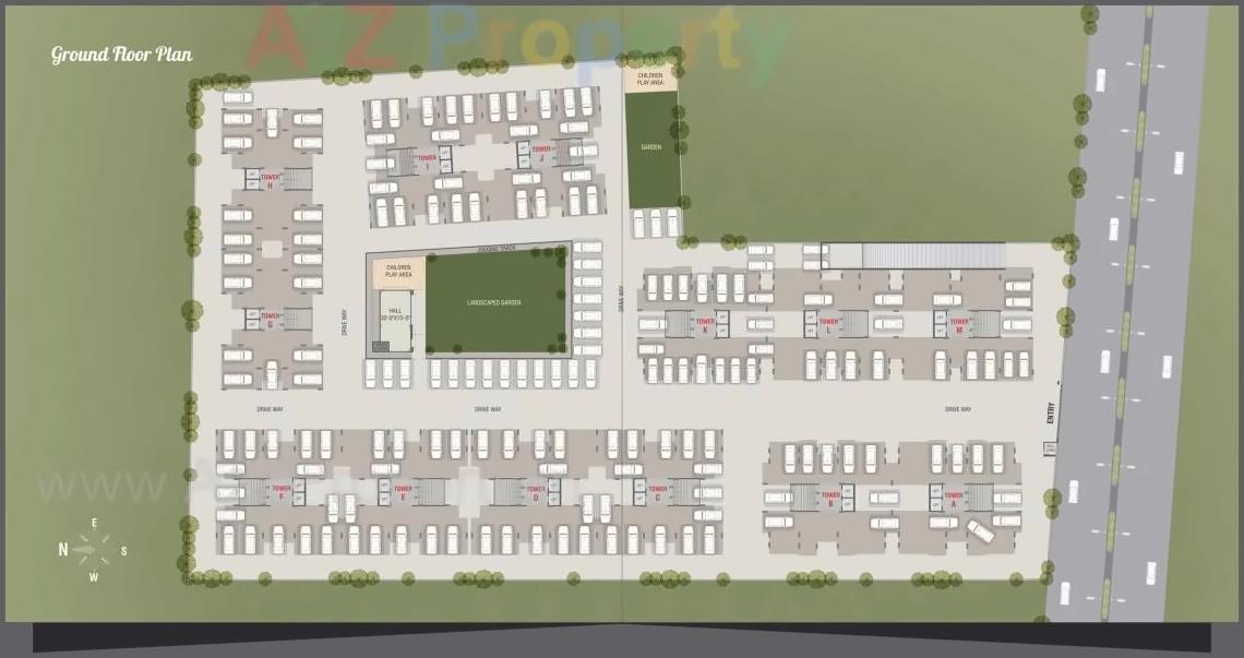 Layout of real estate project Safal Iris located at Atladara, Vadodara, Gujarat