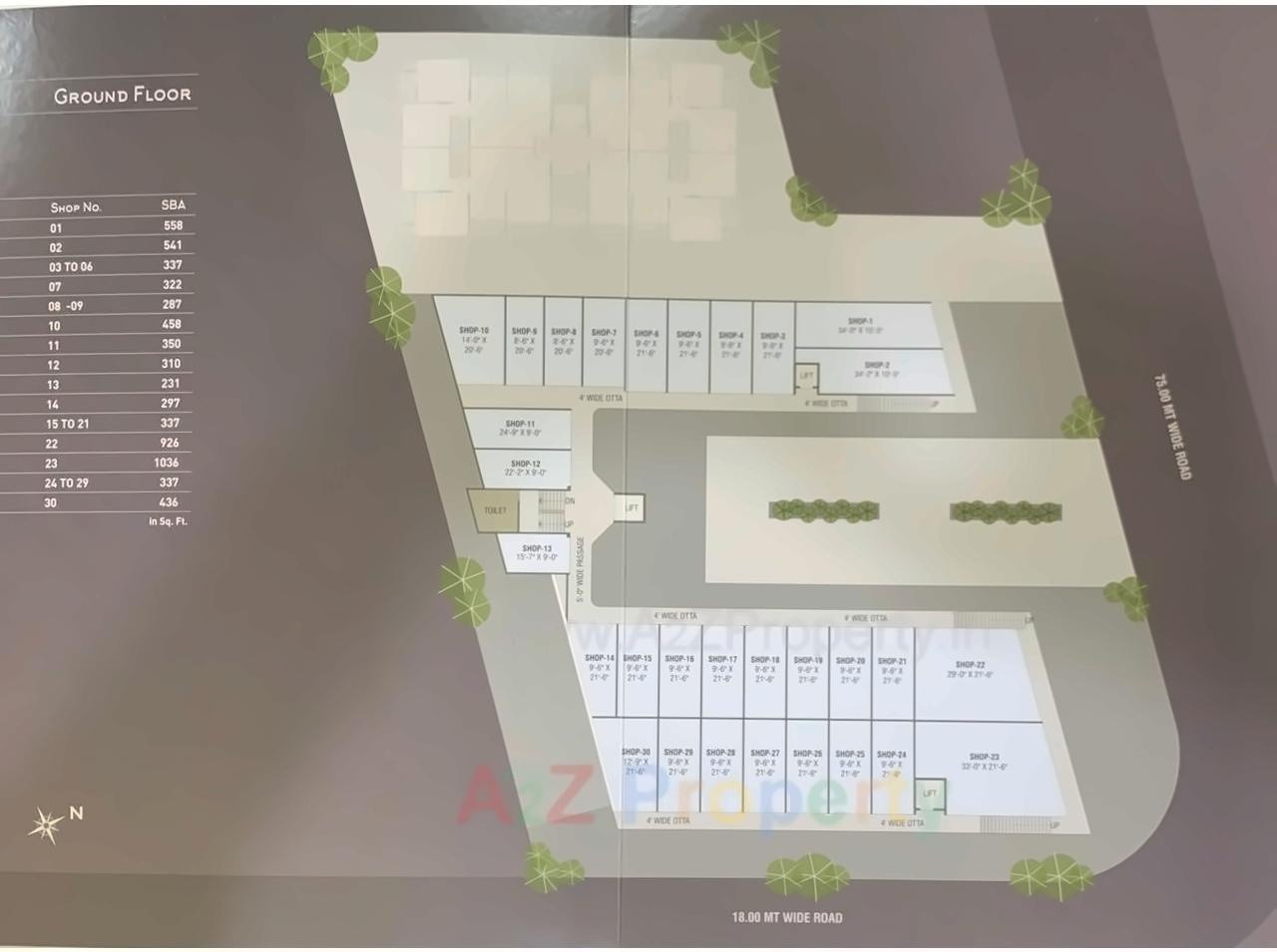 Layout of real estate project Safalya Arcade located at Kapurai, Vadodara, Gujarat