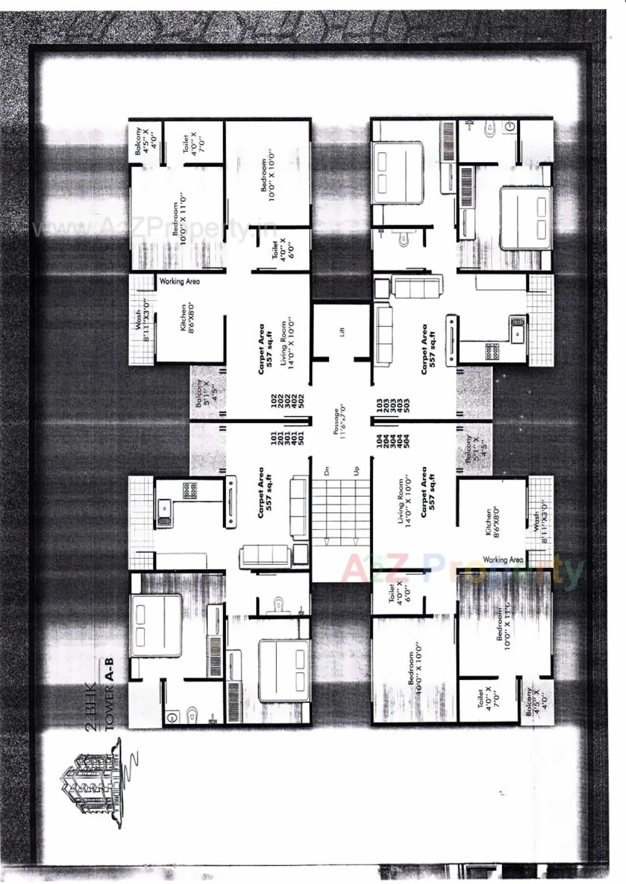 Layout of real estate project Sahaj Residency located at Sayajipura, Vadodara, Gujarat