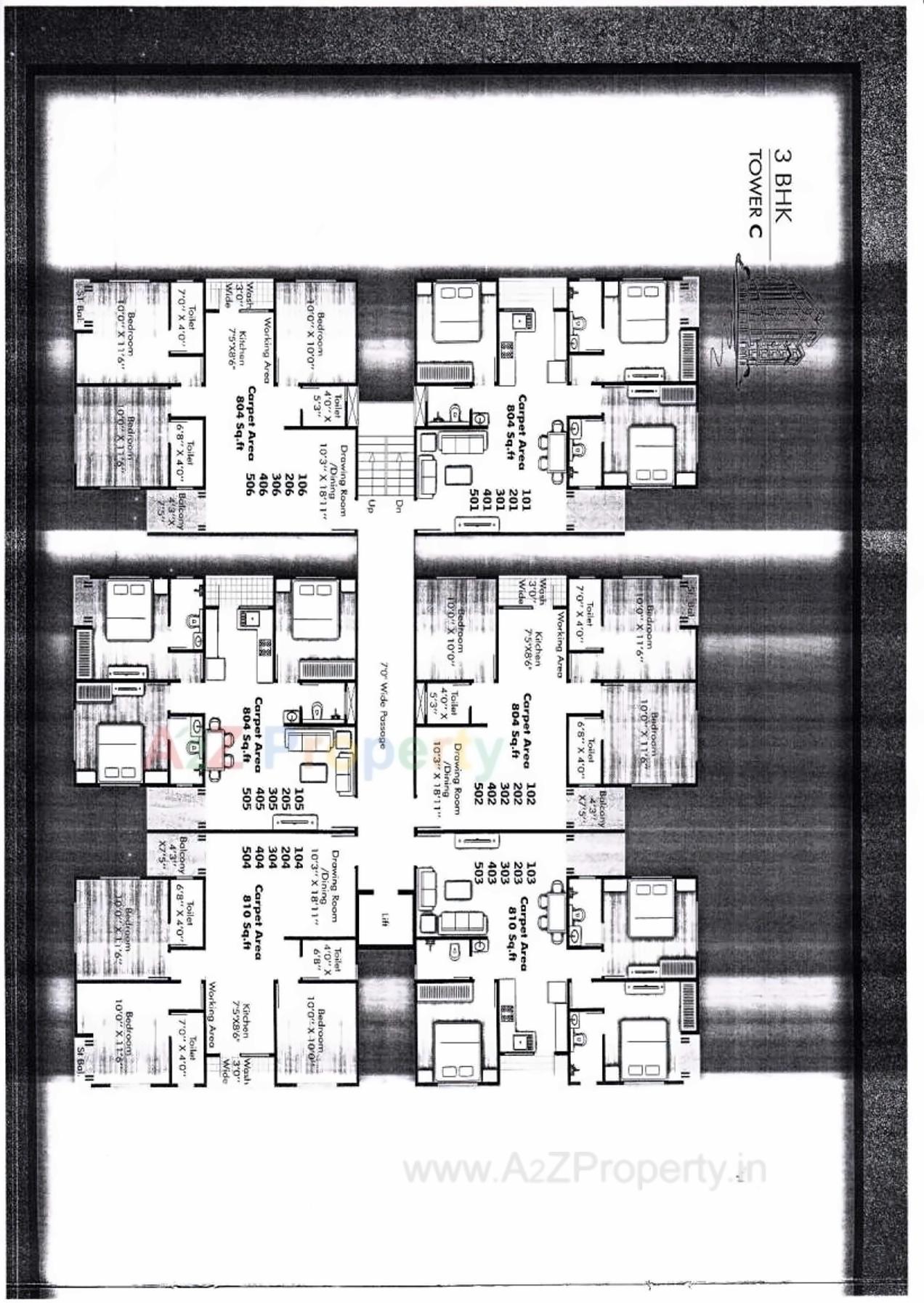 Layout of real estate project Sahaj Residency located at Sayajipura, Vadodara, Gujarat