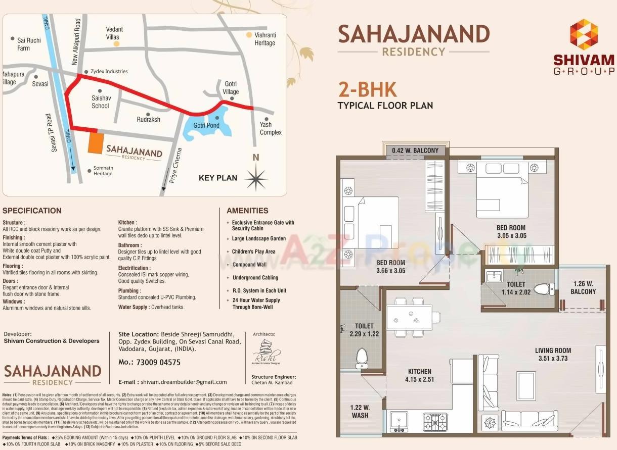  of real estate project Sahajanand Residency located at Sevasi, Vadodara, Gujarat